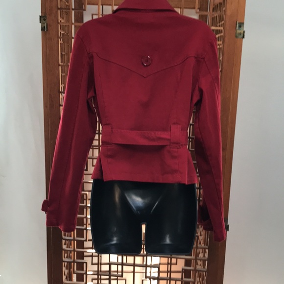 NWOT- Wet Seal belted cropped jacket. Red in color and size L - Picture 6 of 8
